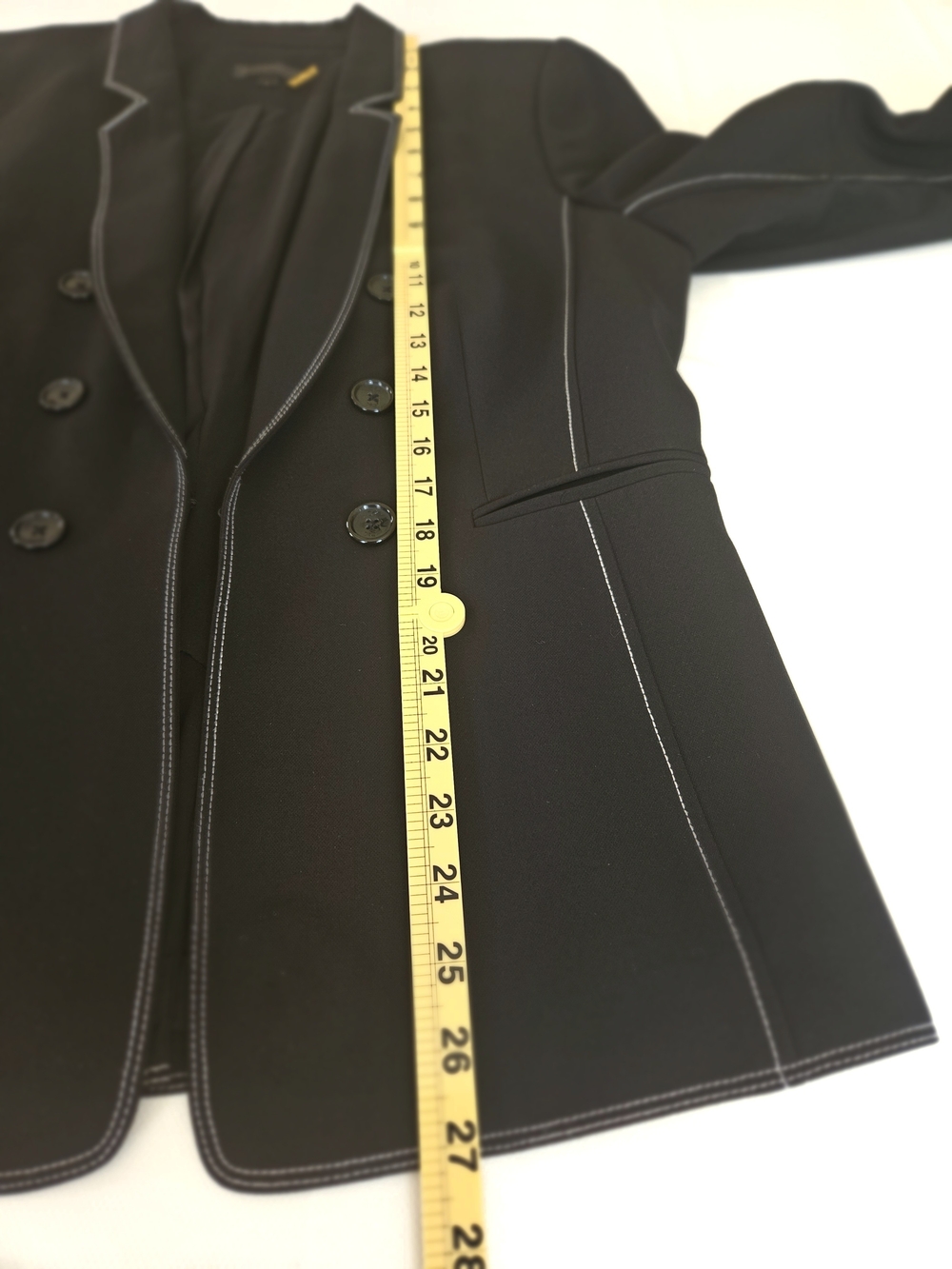 ​Donna Karan New York Women's Double-Breasted Contrast Stitch Blazer - Size L - Picture 13 of 16